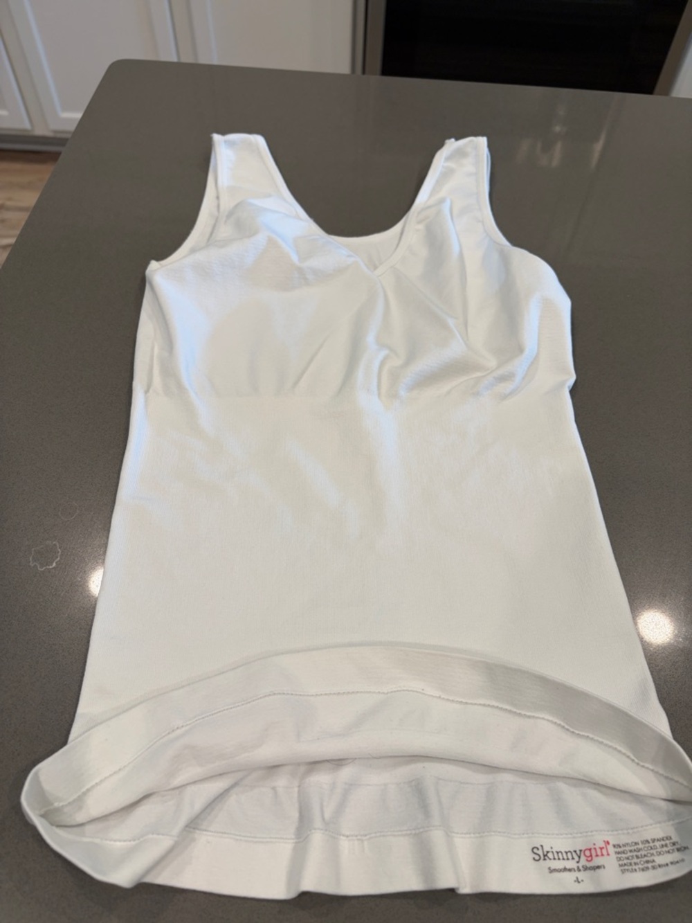 Skinnygirl White V-Neck Shaping Tank Top